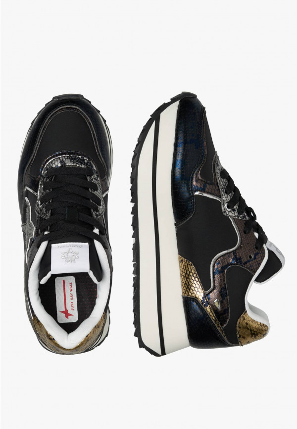 ﻿W6yz Sneakers in pelle e tessuto tecnico Nero -DEVA W I Più Venduti