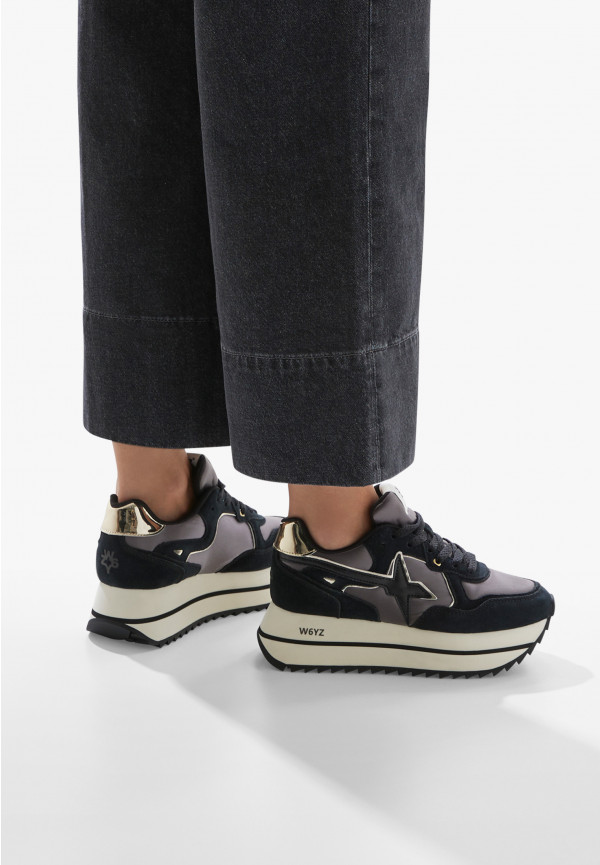 W6yz Sneakers in suede e tessuto tecnico Nero -DEVA W Vendite Flash