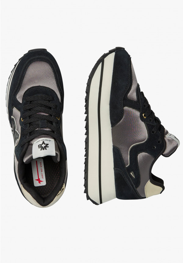 W6yz Sneakers in suede e tessuto tecnico Nero -DEVA W Vendite Flash