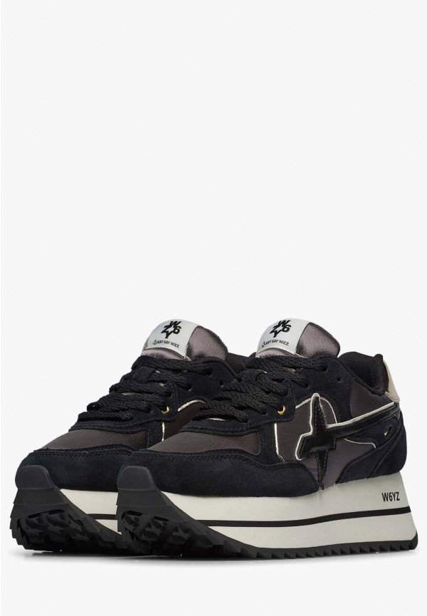 W6yz Sneakers in suede e tessuto tecnico Nero -DEVA W Vendite Flash