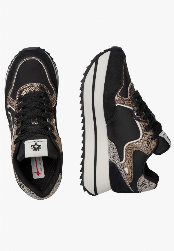W6yz Sneakers in tessuto tecnico e suede Nero -DEVA W Negozio