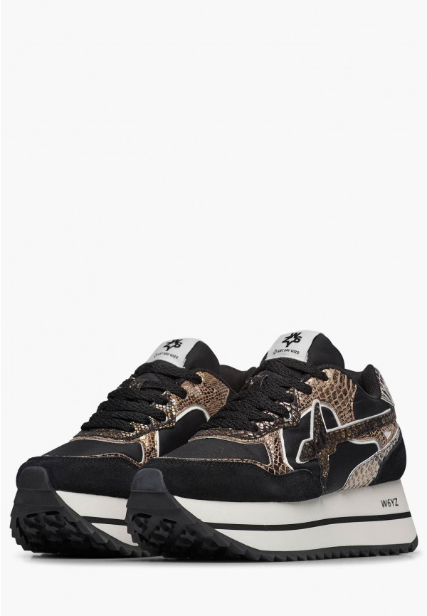 W6yz Sneakers in tessuto tecnico e suede Nero -DEVA W Negozio