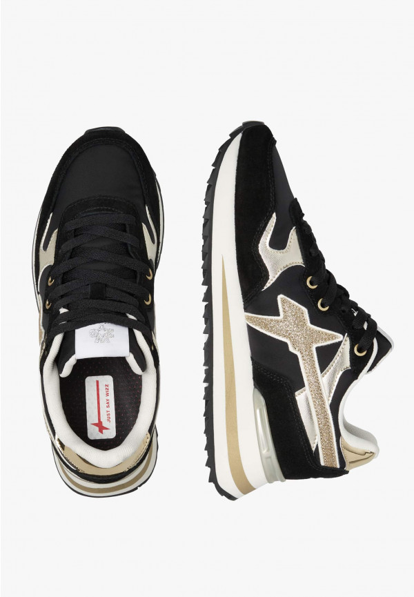 W6yz Sneakers in tessuto tecnico e suede Nero-Oro -YAK-W Italy