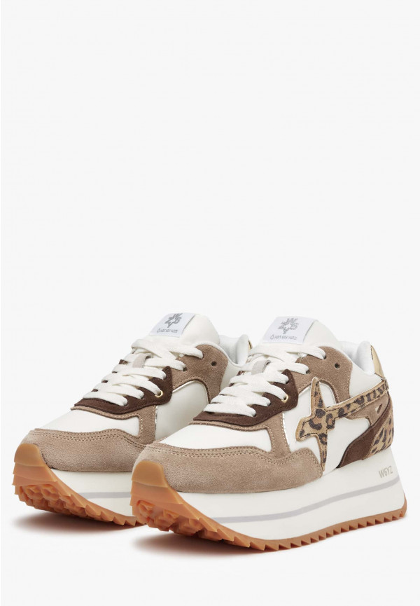 W6yz Sneakers in tessuto tecnico e suede Tortora -DEVA W Italia