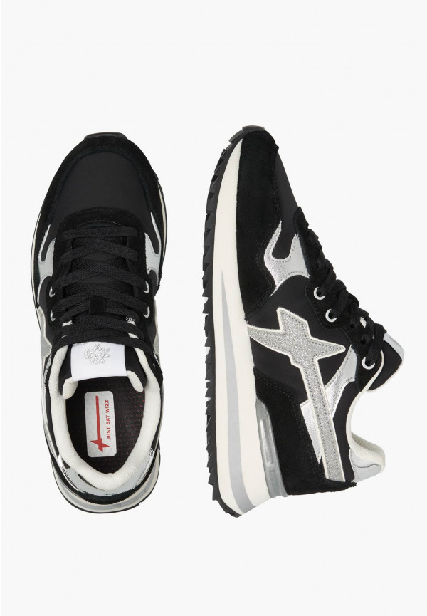 W6yz Sneakers in tessuto tecnico e suede Nero-Argento -YAK-W In Linea
