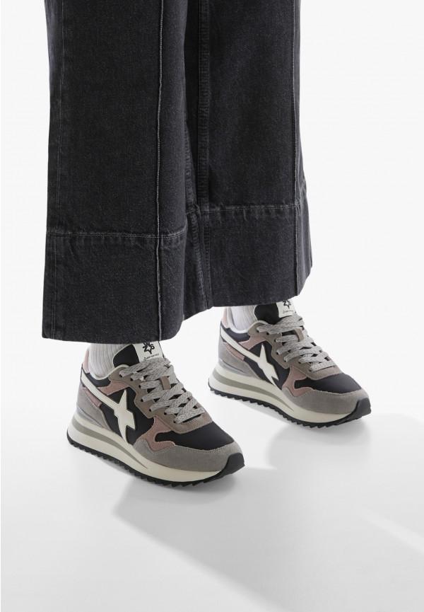 W6yz Sneakers in tessuto tecnico e suede Grigio -YAK-W Nuovo