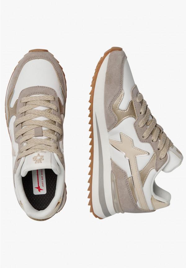 W6yz Sneakers in tessuto tecnico e suede Platino -YAK-W Vendita