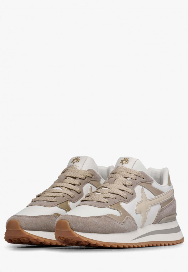 W6yz Sneakers in tessuto tecnico e suede Platino -YAK-W Vendita