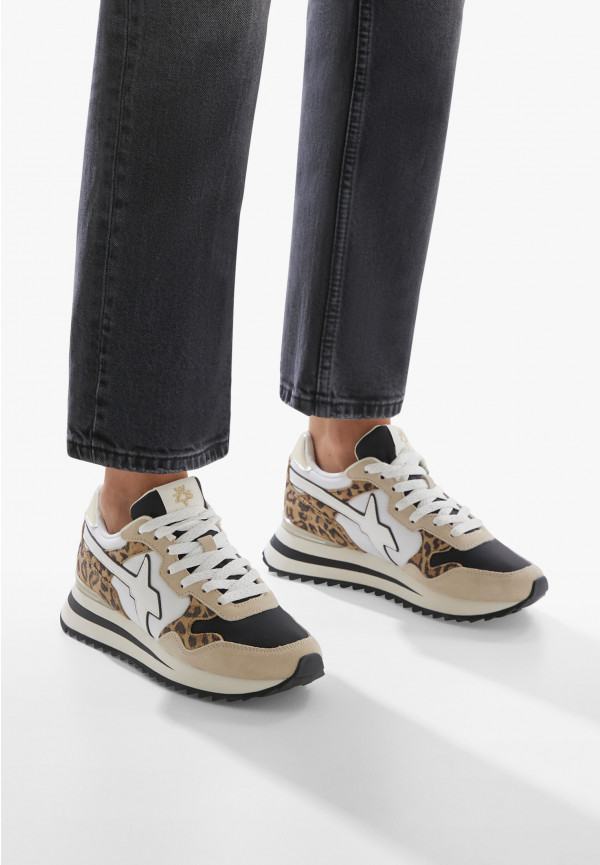 W6yz Sneakers in tessuto tecnico e suede Bianco-Grigio -YAK-W Spedizione Gratuita