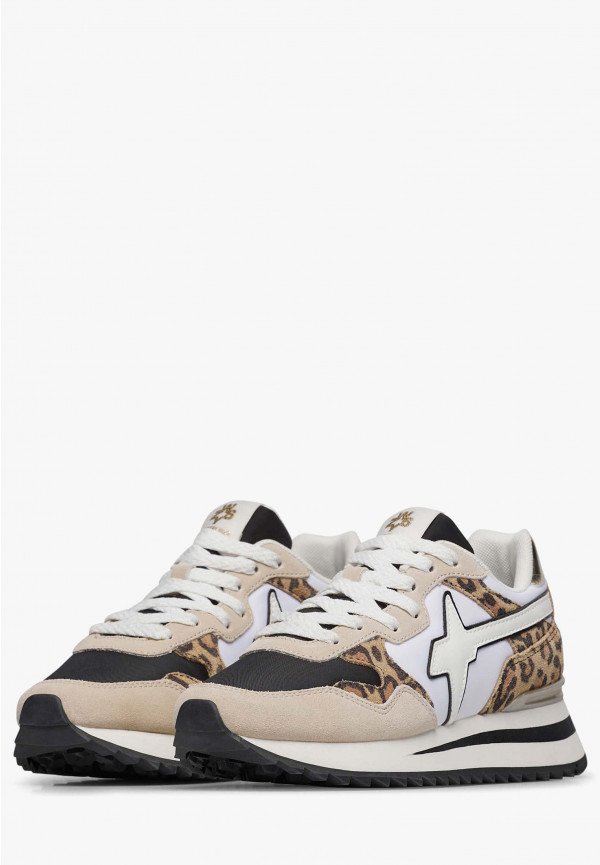 W6yz Sneakers in tessuto tecnico e suede Bianco-Grigio -YAK-W Spedizione Gratuita