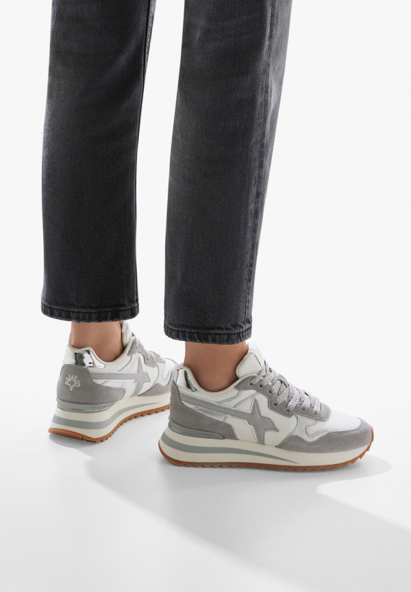 W6yz Sneakers in tessuto tecnico e suede Bianco-Grigio -YAK-W Pezzi Unici