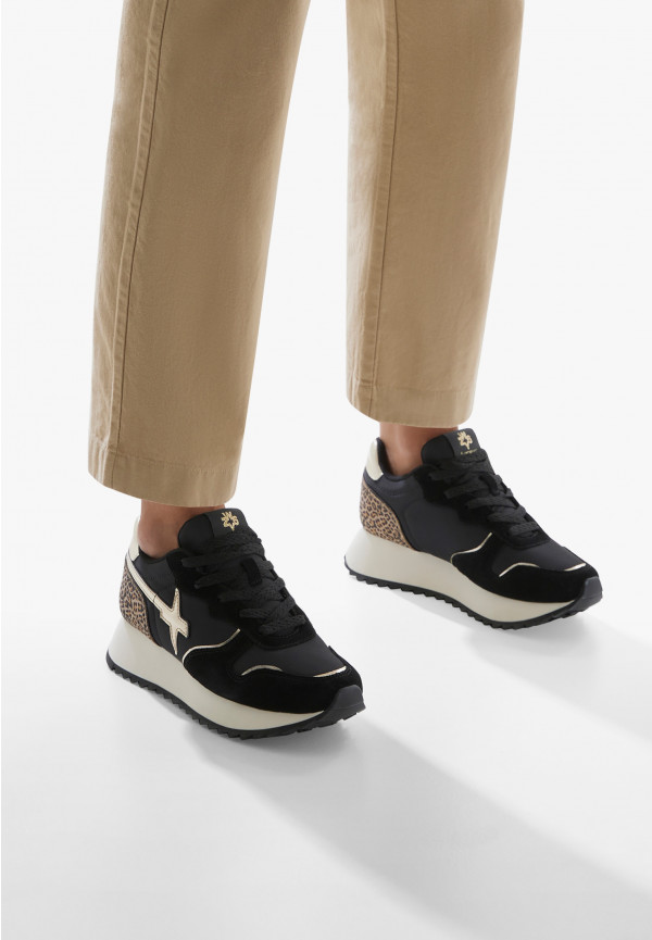 W6yz Sneakers in suede e tessuto tecnico Rosa -JET-W Soddisfazione Garantita