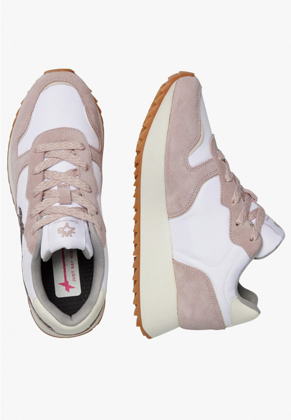 W6yz Sneakers in suede e tessuto tecnico Bianco-Rosa -JET-W Acquista Ora