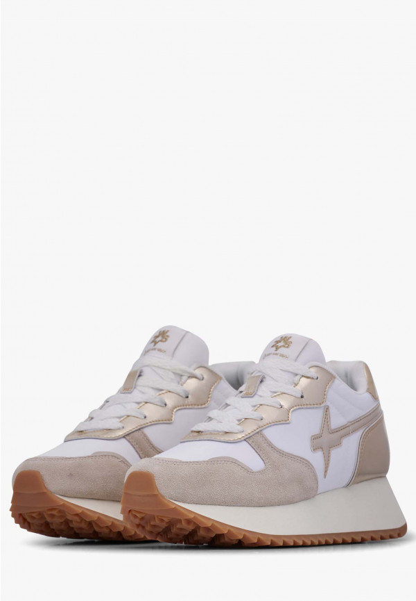 W6yz Sneakers in suede e tessuto tecnico Bianco-Platino -JET-W Consegna Veloce