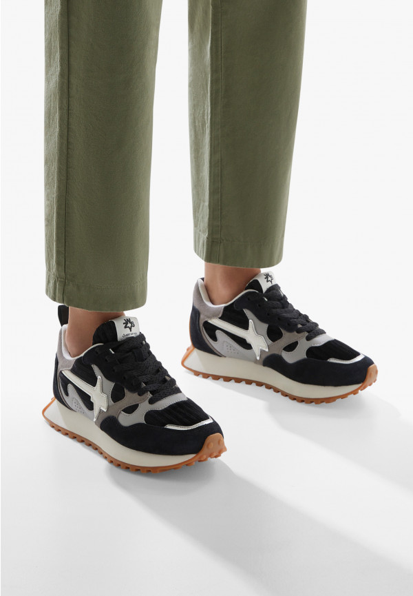 W6yz Sneakers in suede e tessuto tecnico Nero -LOOP-W Fino Al -60%