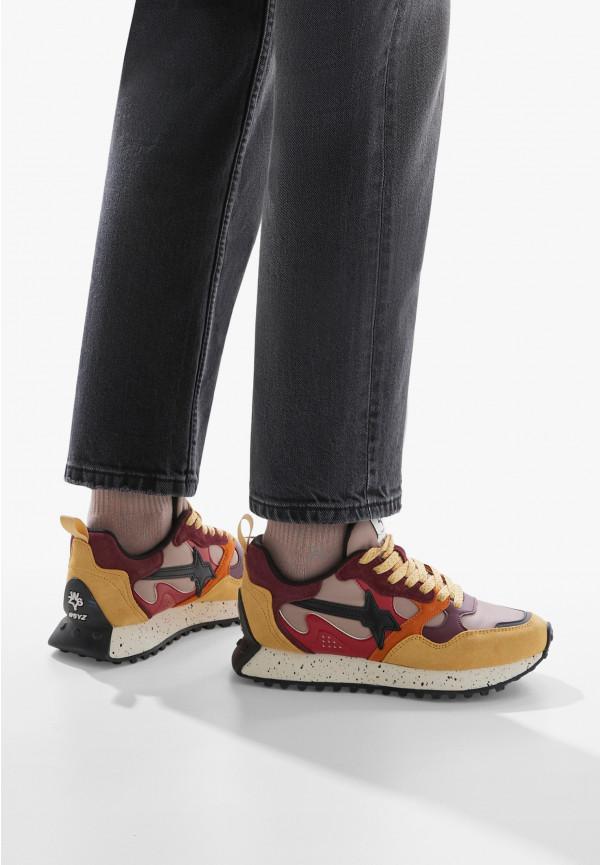 W6yz Sneakers in suede e tessuto tecnico Rosso -LOOP-W Shopping Online