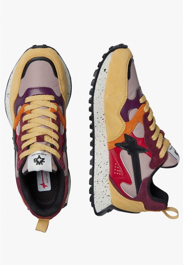 W6yz Sneakers in suede e tessuto tecnico Rosso -LOOP-W Shopping Online