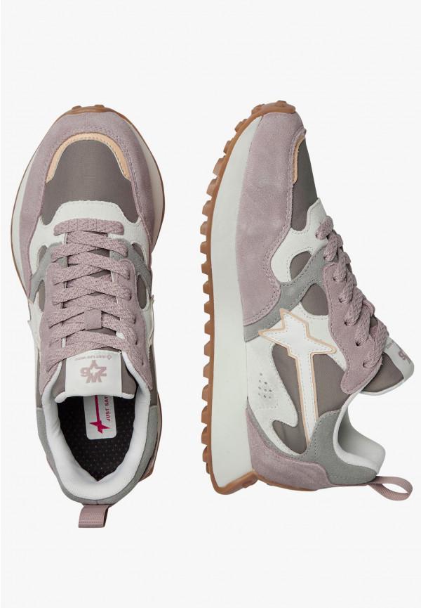 W6yz Sneakers in suede e tessuto tecnico Bianco-Grigio -LOOP-W Affare Del Giorno