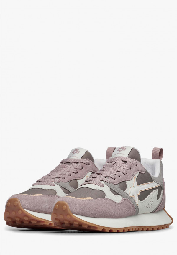 W6yz Sneakers in suede e tessuto tecnico Bianco-Grigio -LOOP-W Affare Del Giorno