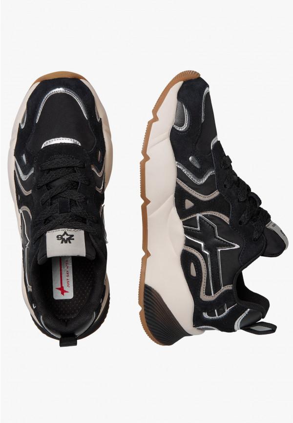 W6yz Sneakers in suede e tessuto tecnico Nero -SARAH-W Prezzo Ridotto