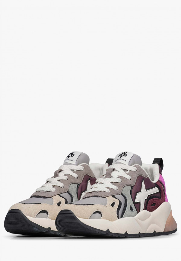 W6yz Sneakers in suede e tessuto tecnico Grigio -SARAH-W Sottocosto