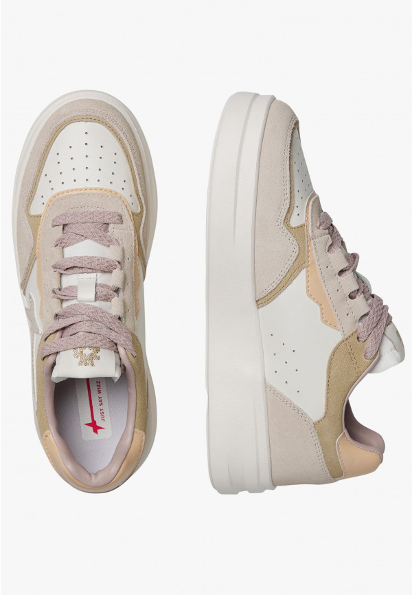 W6yz Sneaker in pelle e suede Bianco panna -XENIA W Convenienza