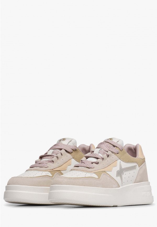 W6yz Sneaker in pelle e suede Bianco panna -XENIA W Convenienza