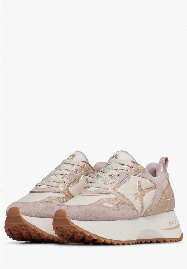 W6yz Sneakers in pelle e tessuto tecnico Rosa cipria -ANNY 2 W Offerta