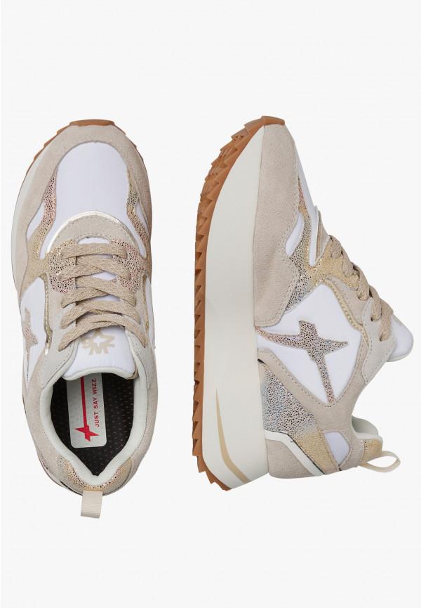 W6yz Sneakers in suede e tessuto tecnico Bianco-Beige -ANNY 2 W Economico