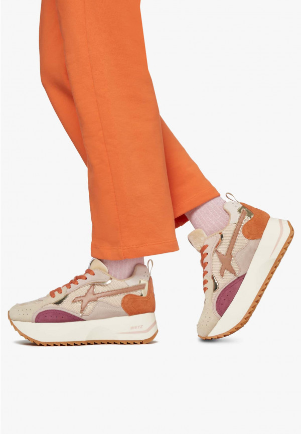 W6yz Sneakers in tessuto tecnico e suede Rosa -ANNY W Outlet