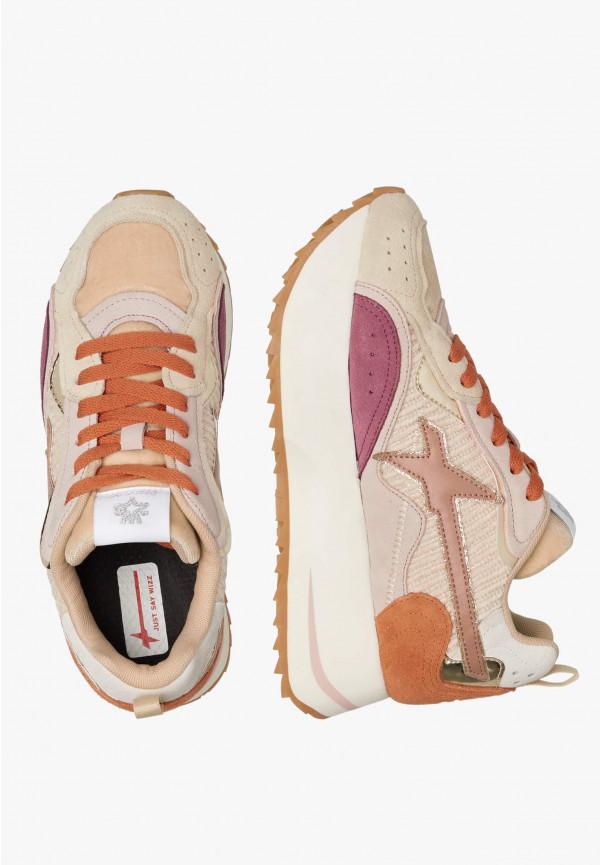 W6yz Sneakers in tessuto tecnico e suede Rosa -ANNY W Outlet