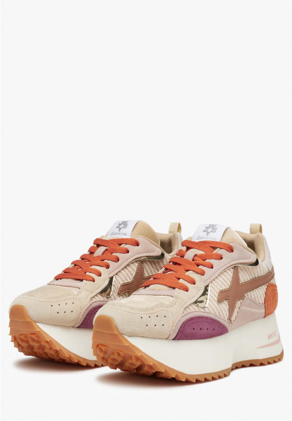 W6yz Sneakers in tessuto tecnico e suede Rosa -ANNY W Outlet