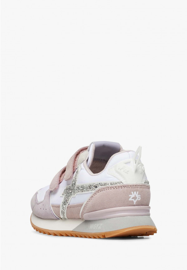 W6yz Sneakers in suede e tessuto tecnico Bianco-Lilla -JET VL-J Offerte