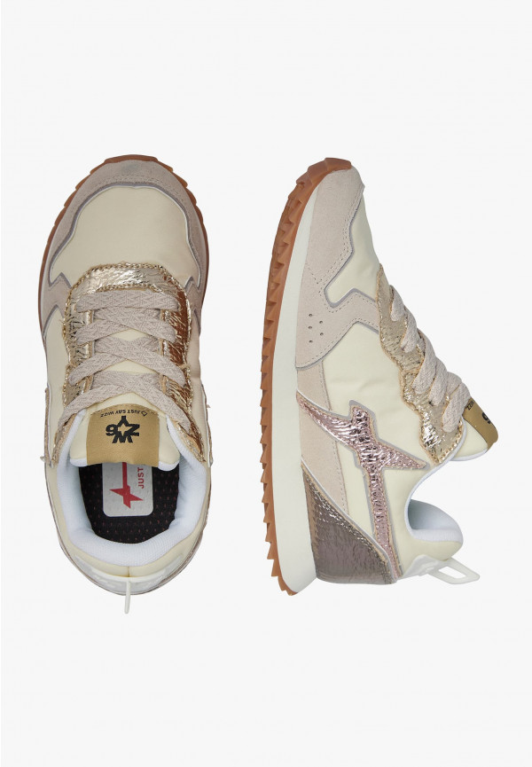 W6yz Sneakers in tessuto tecnico e suede Beige -JET-J Vendita Economica