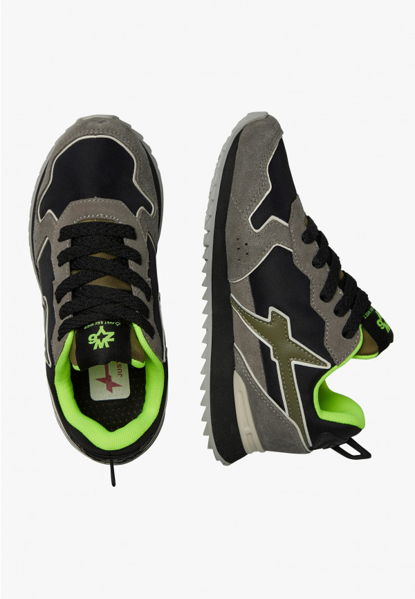 W6yz Sneakers in tessuto tecnico e suede Antracite -JET-J Saldi Di Fabbrica