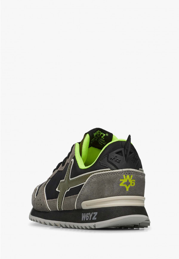 W6yz Sneakers in tessuto tecnico e suede Antracite -JET-J Saldi Di Fabbrica