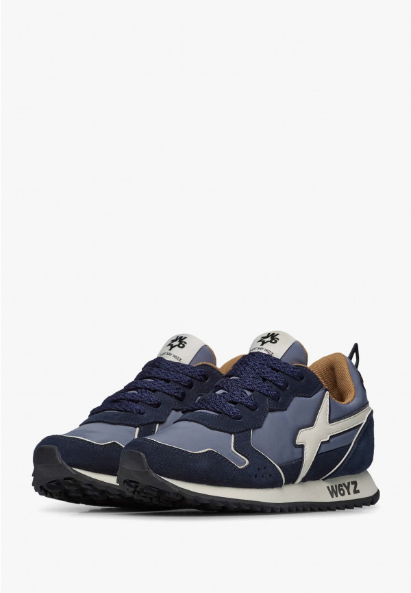 W6yz Sneakers in tessuto tecnico e suede Navy -JET-J Negozio