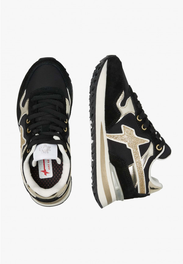 W6yz Sneakers in tessuto tecnico suede e pelle Nero -YAK-J Moda