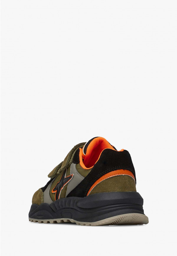 W6yz Sneakers in suede e tessuto tecnico Militare -CHEWINGUM JUNIOR VL Italy