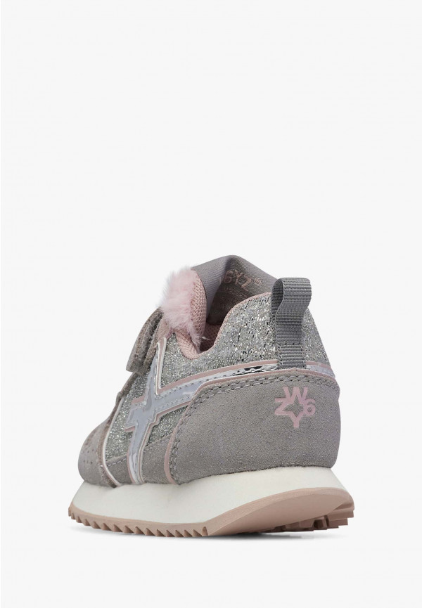 W6yz Sneaker in tessuto tecnico e suede Argento -JET-BABY Nuovo