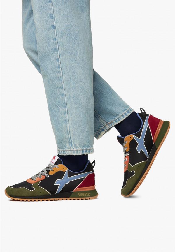 W6yz Sneakers in tessuto tecnico e suede Militare -JET-M Spedizione Gratuita