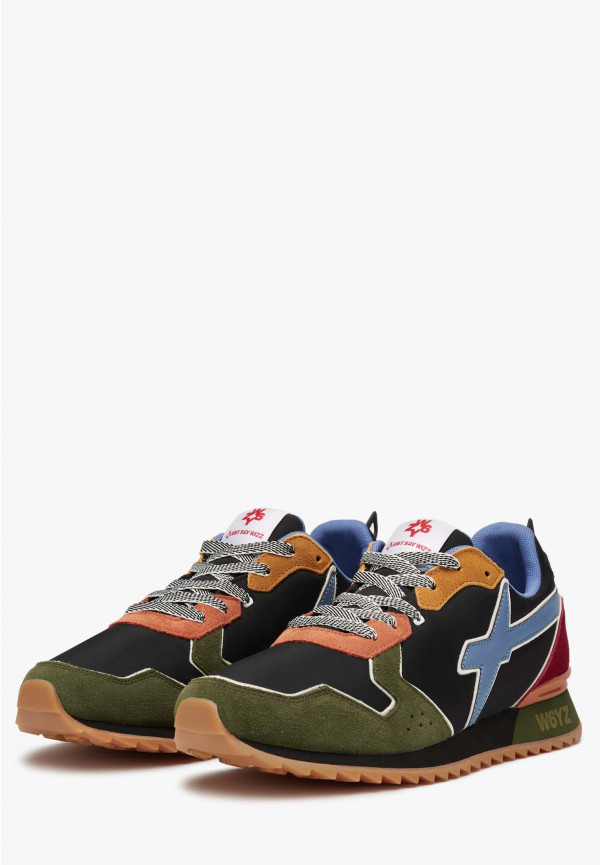 W6yz Sneakers in tessuto tecnico e suede Militare -JET-M Spedizione Gratuita