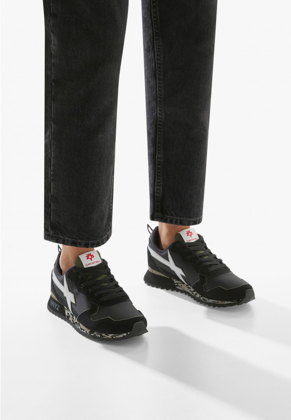 W6yz Sneakers in tessuto tecnico e suede Nero -JET-M Soddisfazione Garantita