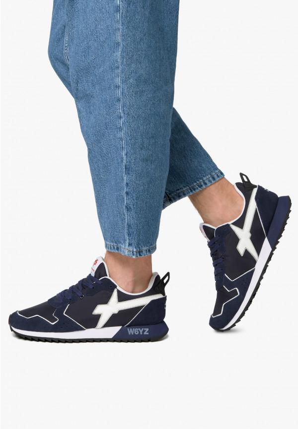 W6yz Sneakers in tessuto tecnico e suede Blu -JET-M Acquista Ora