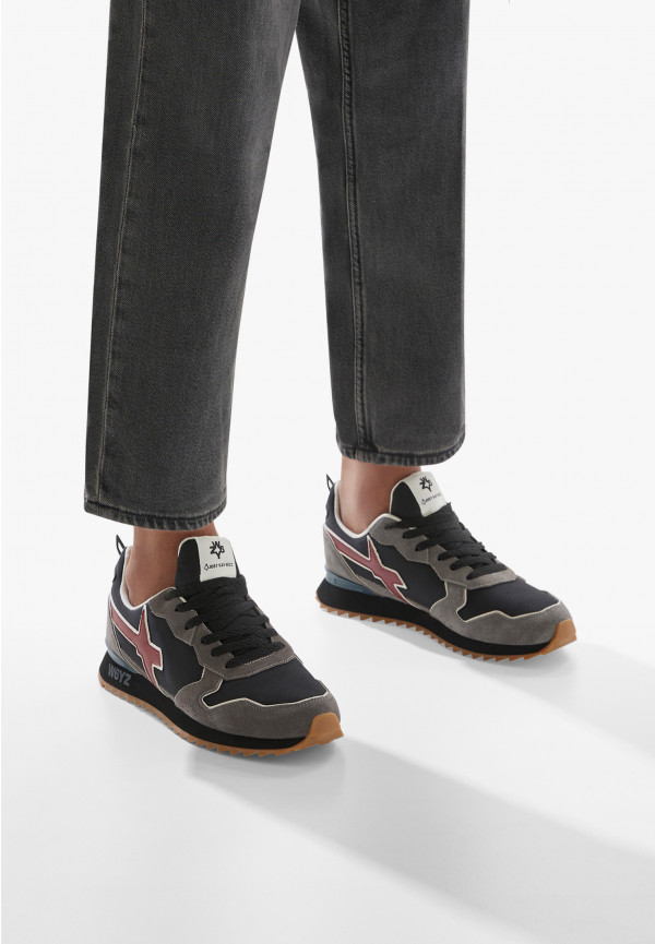 W6yz Sneakers in tessuto tecnico e suede Antracite -JET-M Consegna Veloce