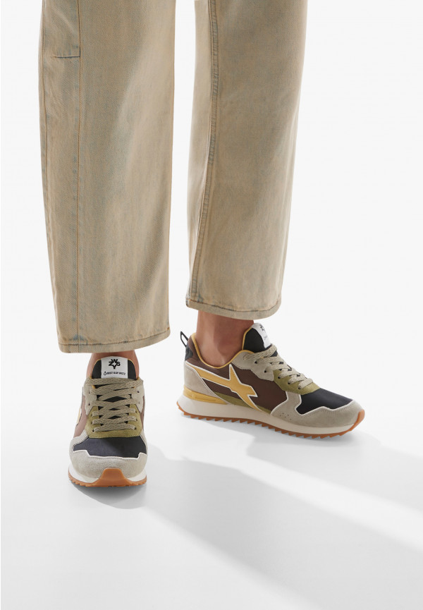W6yz Sneakers in tessuto tecnico e suede Tortora -JET-M Promozione Limitata