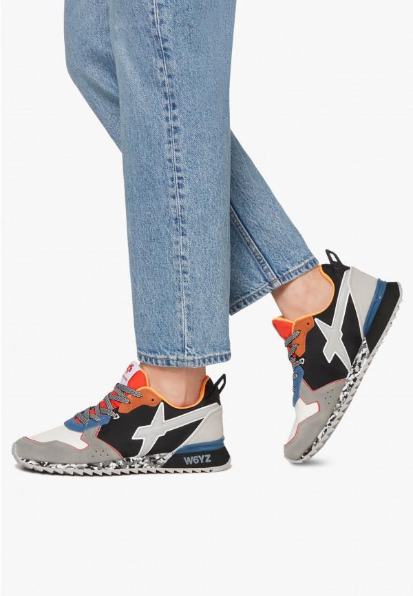 W6yz Sneakers in tessuto tecnico e suede Nero -JET-M Shopping Online