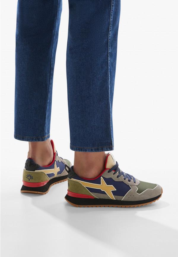 W6yz Sneakers in tessuto tecnico e suede Grigio-Blu -JET-M Prezzo Ridotto