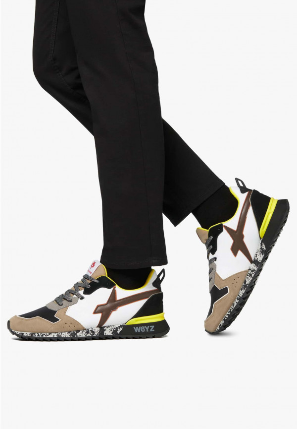 W6yz Sneakers in tessuto tecnico e suede Bianco-Grigio -JET-M Sottocosto