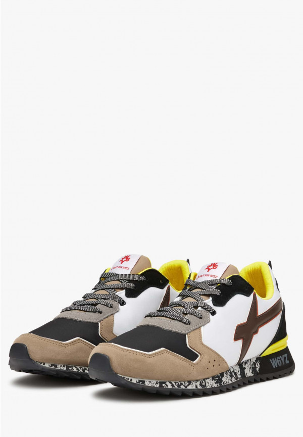 W6yz Sneakers in tessuto tecnico e suede Bianco-Grigio -JET-M Sottocosto